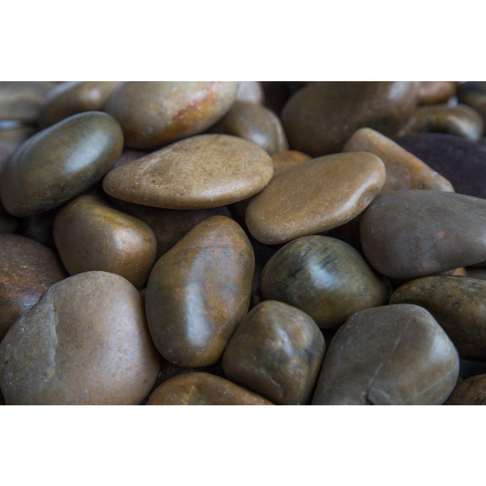 1 in. to 2 in., 2200 lb. Medium Mixed Grade A Polished Pebbles Super Sack